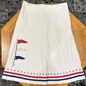 *J. MCLAUGHLIN* Red x White x Blue Flag Star A-Line Skirt Size 2
